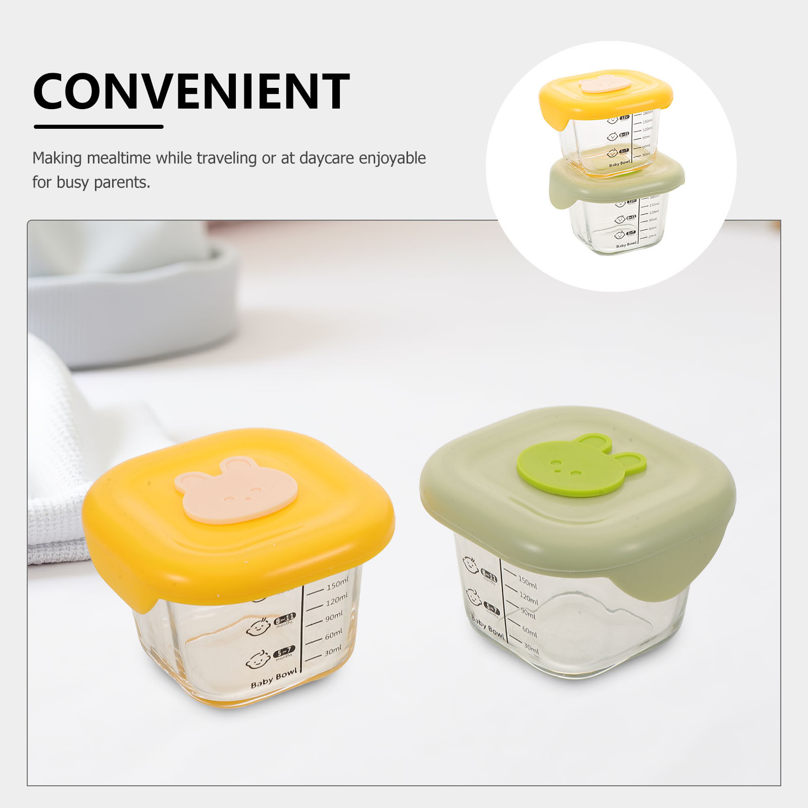 2Pcs Baby Food Storage Contain - Baby Food Jars With Lids 评论和价格